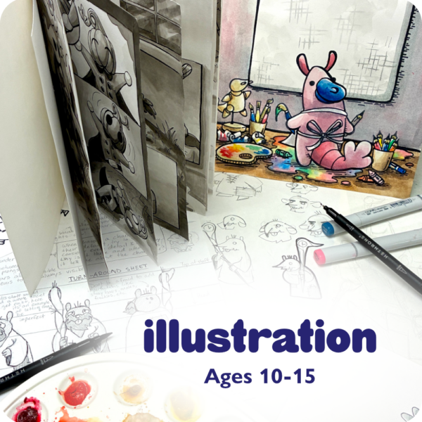 Artists will explore drawing techniques, character design, visual storytelling, and creative expression while developing their own unique artistic style.